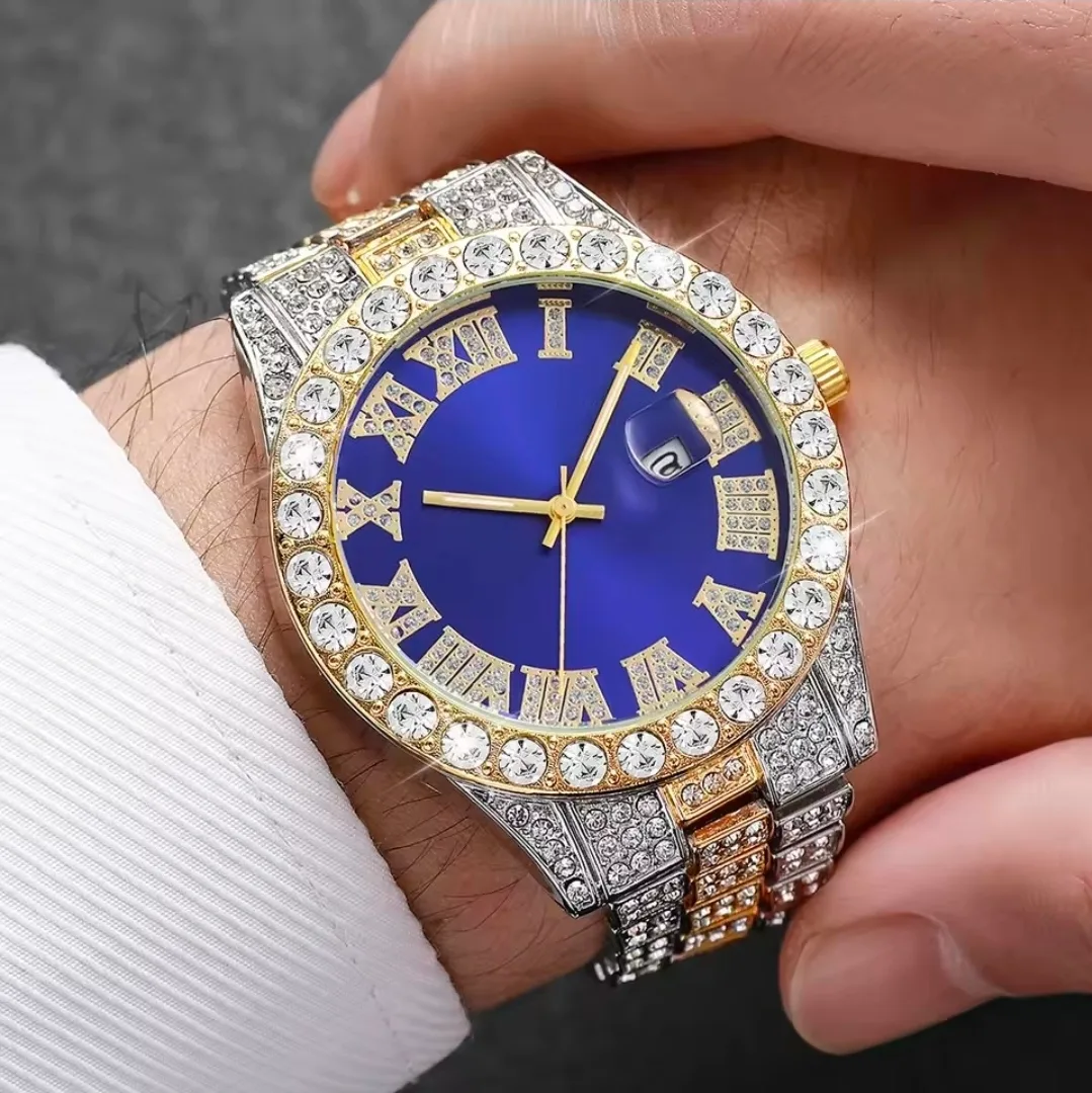 ​💎 Men's Luxury Fully Iced Out Diamond Watch ⌚️✨