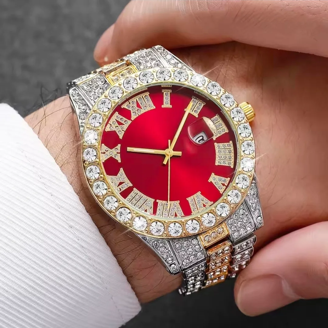 ​💎 Men's Luxury Fully Iced Out Diamond Watch ⌚️✨