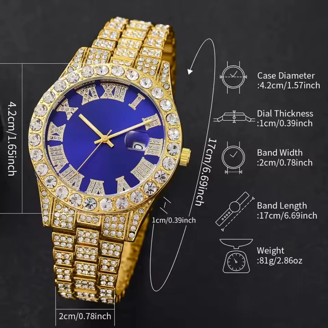 ​💎 Men's Luxury Fully Iced Out Diamond Watch ⌚️✨