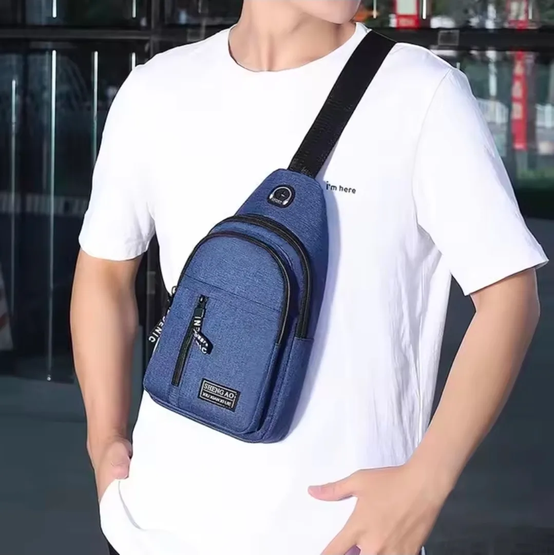 💥 Trendy Men's Crossbody Sling Bag with USB Charging Port 💥