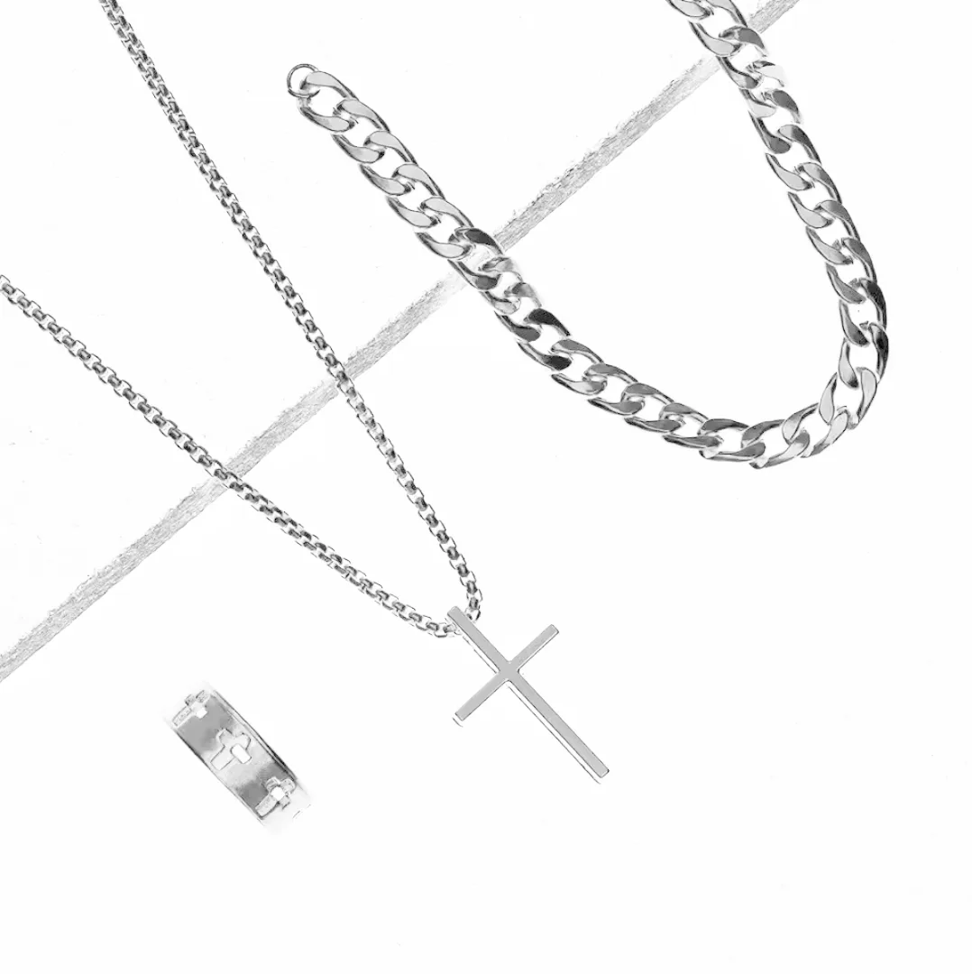 ​⚜️ Men's Premium Gold Plated Jewelry Combo Set 👑✨