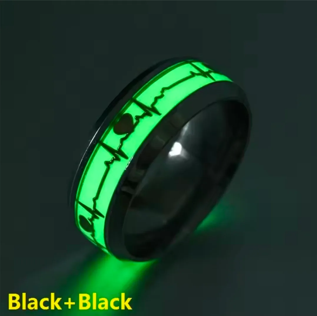 ​✨ Luminous Glow in the Dark Heartbeat Rings ✨