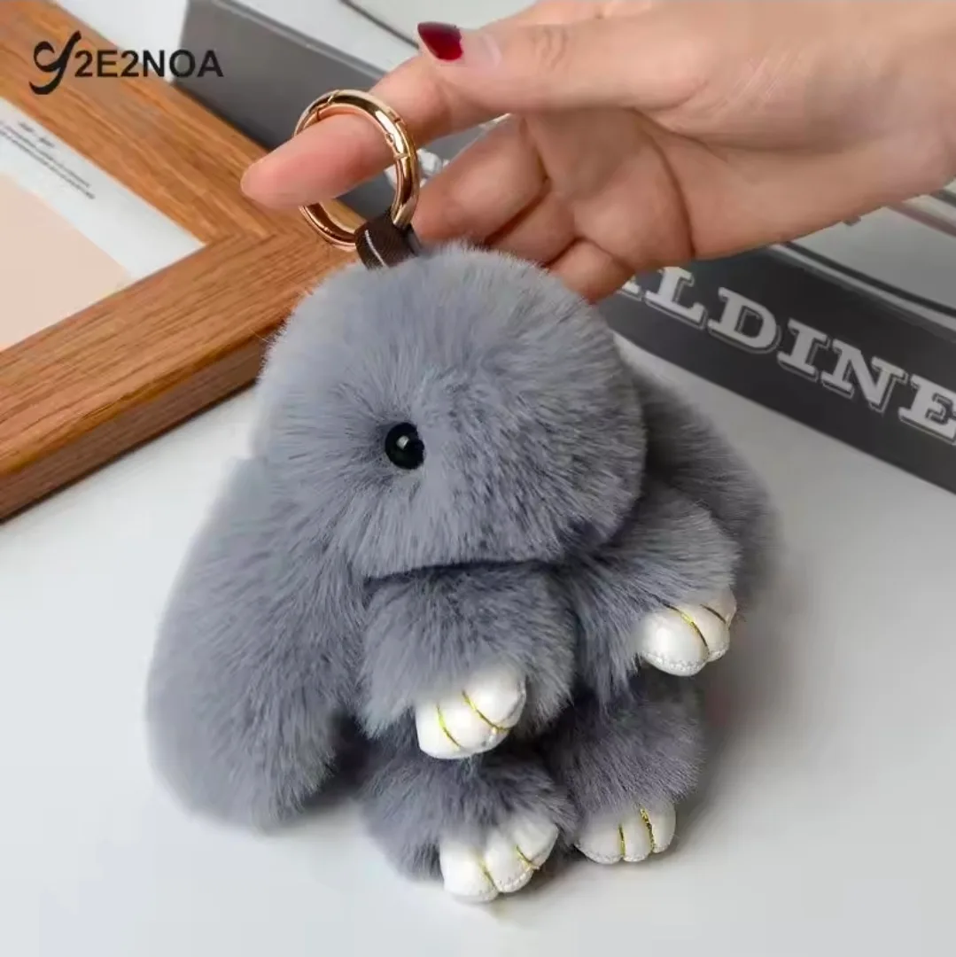 ​✨ Adorable Fluffy Bunny Plush Keychain & Bag Accessory ✨