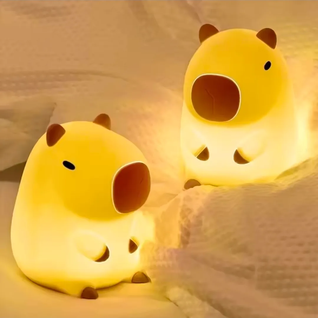 ​🐹 ✨ Adorable Capybara Silicone LED Night Light ✨ 🐹