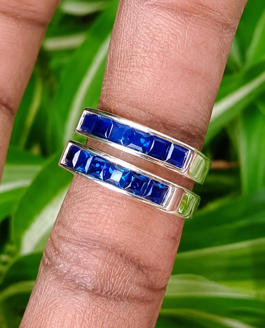 Blue Sapphire Silver Ring