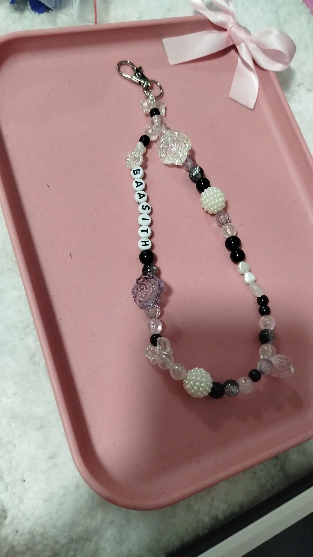 Customize beads keychain 
