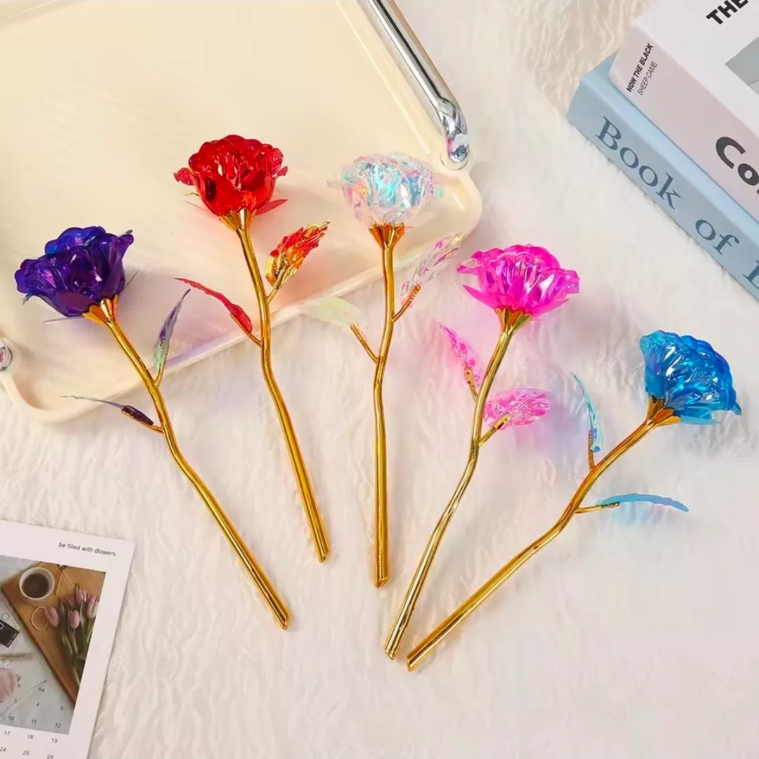 ​✨ Artificial Galaxy Rose with Gold Plated Stem ✨